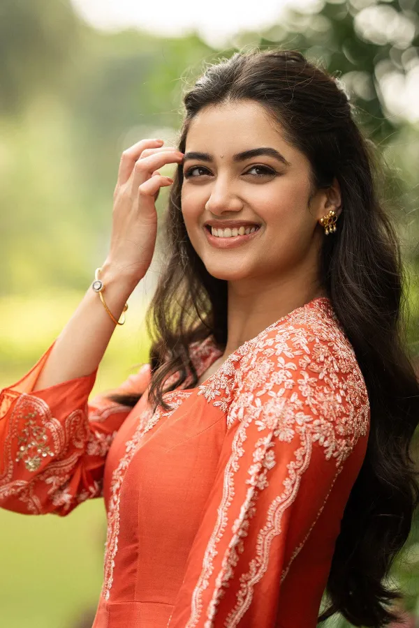 Bhagyashri Borse in Tangerine Orange Ethnic Look | Viral Stills