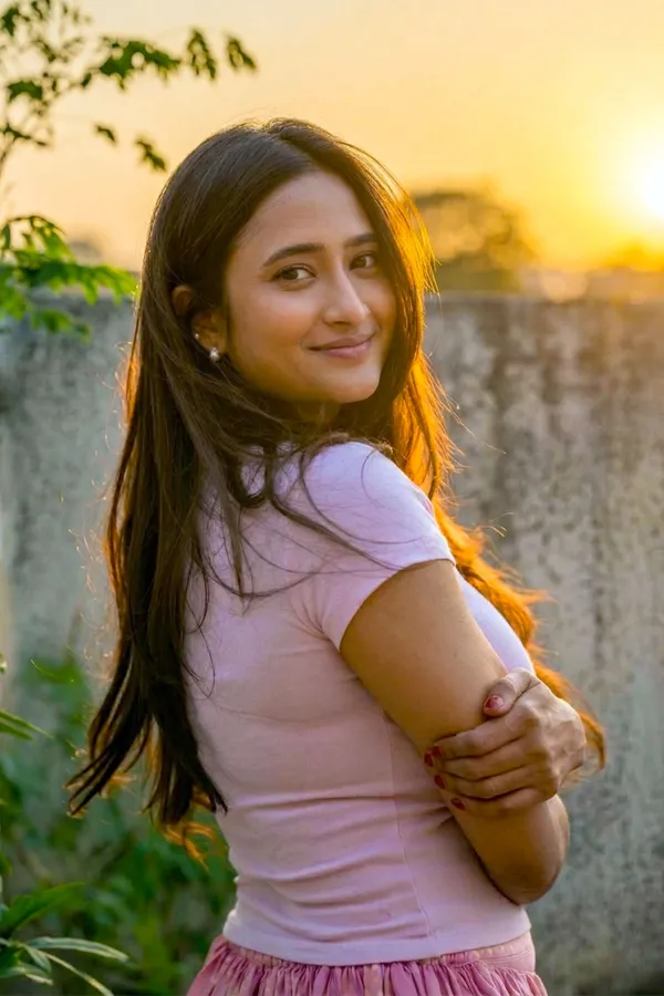 Manika Chikkala Boho Chic Look in pink crop top