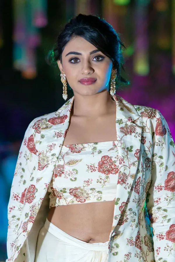 Padhe Padhe Song Launch: Nayan Sarika in Blazer Saree Style