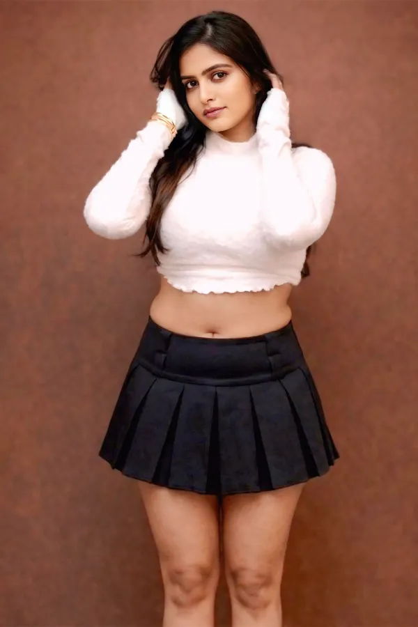 Pragya Nayan Hot Photoshoot Stills in White Crop Top & Mini Skirt