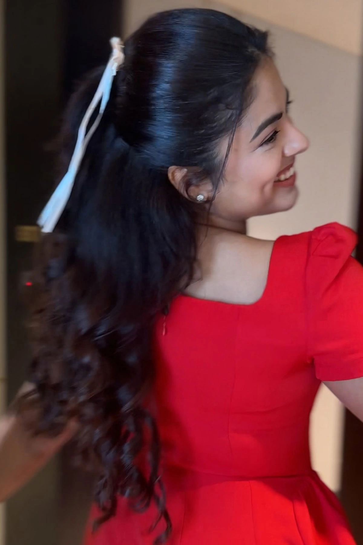 Playful & Feminine: Siddhi Idnani in Red Skater Dress Photos