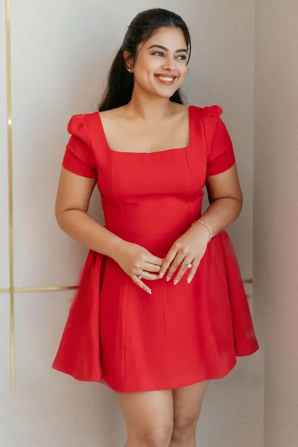 Siddhi Idnani Channels Coquette Aesthetic in Red Dress
