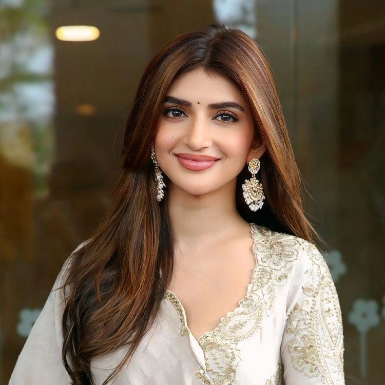 Sreeleela in Pearl White Anarkali Suit at Ustaad Bhagat Singh Release Press Meet