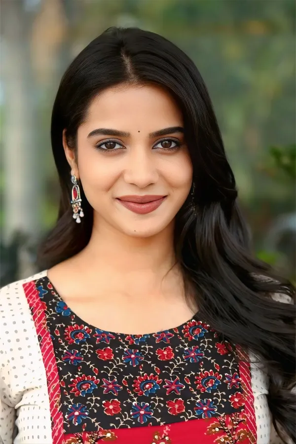 Sri Gouri Priya Stills in Patchwork Anarkali at Happy Raj Trailer Launch