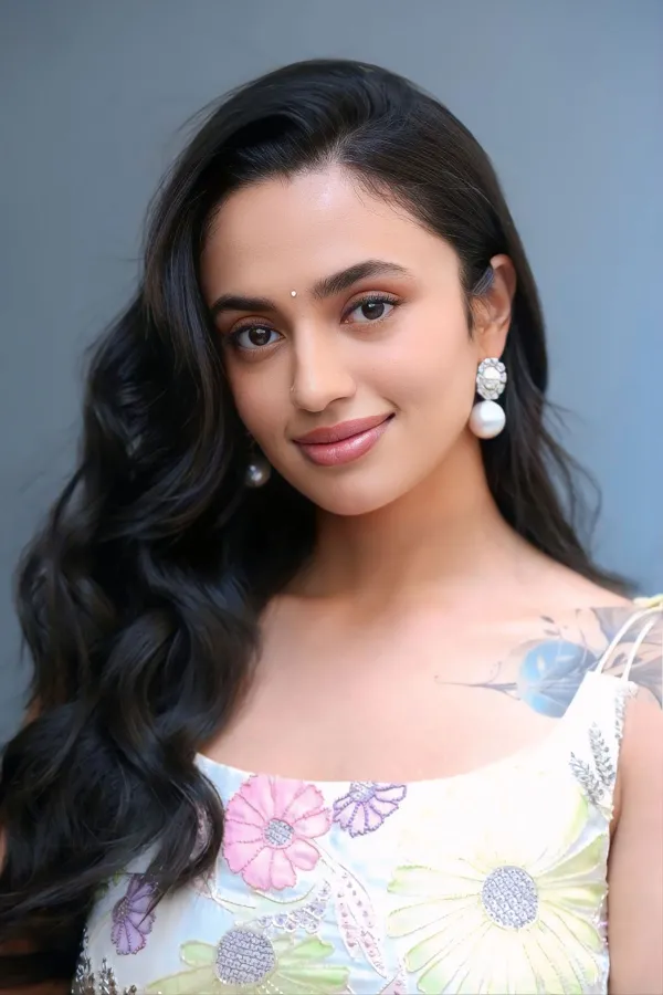 Malavika Nair Stills in Pastel Floral Lehenga at Biker Interview