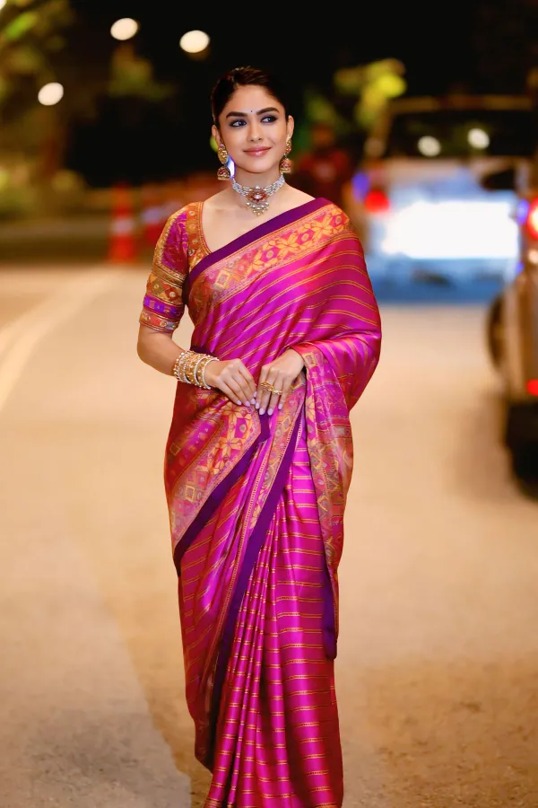 Mrunal Thakur in Pochampally Ikat Style Saree | Event Stills